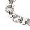 304 Stainless Steel Flat Round Link Chain Bracelet BJEW-Q776-02B-01-4