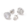 Rack Plating Brass Pave Single Cubic Zirconia Stud Earrings EJEW-I304-02P-02-2