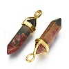 Natural Polychrome Jasper/Picasso Stone/Picasso Jasper Bullet Double Terminated Pointed Pendants G-G902-B26-2