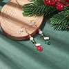Enamel Snowflake Glove Charm with Glass Pearl Dangle Earrings EJEW-JE04961-03-2