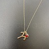 Alloy Light Siam Rhinestone Constellation Pendant Necklaces for Women Men WG398AA-03-1