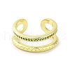 Real 18K Gold Plated Brass Micro Pave Cubic Zirconia Open Cuff Rings RJEW-M170-06G-02-2