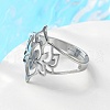 Non-Tarnish 304 Stainless Steel Hollow Out Flower Adjustable Ring RJEW-T027-03P-2