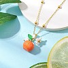 Resin Fruit Pendant Necklaces NJEW-JN05204-06-1