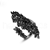 Leaf Brass Micro Pave Cubic Zirconia Cuff Rings for Women FS-WG3B787-01-2