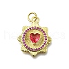 Brass Micro Pave Cubic Zirconia Pendants KK-K400-34G-1
