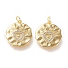 Brass Micro Pave Clear Cubic Zirconia Pendants ZIRC-K086-20G-2