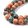 Synthetic Ocean White Jade Round Bead Strands G-M165-4mm-04-4