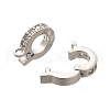 Rack Plating Brass Micro Pave Clear Cubic Zirconia Fold Over Clasps KK-H508-02P-2