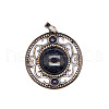 Retro Hollow Synthetic Blue Goldstone Pendants PW-WG205B0-02-1