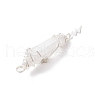 3Pcs 3 Styles Electroplated Natural Quartz Crystal Pointed Copper Wire Wrapped Pendants PALLOY-JF03767-06-5
