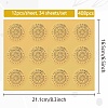 34 Sheets Self Adhesive Gold Foil Embossed Stickers DIY-WH0509-084-2