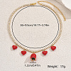 Elegant Brass Pave Clear Cubic Zirconia Tennis Chain Heart Flower Pendant Bib Necklaces for Women SR8961-5