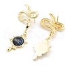 Rack Plating Eye Brass Stud Earrings EJEW-C108-07G-05-2