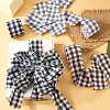 3 Rolls Tartan Cotton Linen Frayed Ribbon OCOR-TAC0035-11B-7