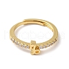 Rack Plating Brass Clear Cubic Zirconia Constellation Adjustable Rings for Women RJEW-S407-08G-12-2