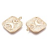 Brass Micro Pave Clear Cubic Zirconia Pendants KK-N232-250-3