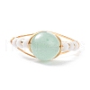 Natural Green Aventurine Wire Wrapped Finger Ring RJEW-TA00022-03-4