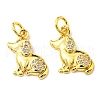 Rack Plating Brass Micro Pave Cubic Zirconia Charms KK-D036-19G-2