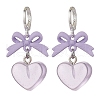 Resin Heart Hoop Earrings EJEW-JE06375-4