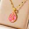 Fashionable Women's Star Moon Oval Brass Enamel Pendant Necklaces LO5059-3-1
