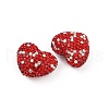 Heart Shaped Polymer Clay Rhinestone Beads CLAY-NH0002-01B-2