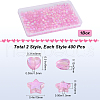 SOFPLATE 800Pcs 2 Styles Eco-Friendly Transparent Acrylic Beads TACR-SP0001-01C-2