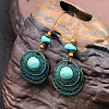 Retro Alloy Dangle Earrings EJEW-F238-03-4
