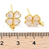 925 Sterling Silver with Shell Stud Earrings Findings EJEW-B038-03G-3