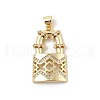 Brass Micro Pave Cubic Zirconia Pendants KK-U047-13G-1