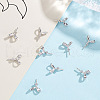 GOMAKERER 10Pcs Rhodium Plated Rack Plating 925 Sterling Silver Rabbit Ear Peg Bails FIND-GO0002-68-4