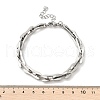 304 Stainless Steel Rectangle Link Chains Bracelets for Men & Women BJEW-D042-46P-5