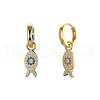 Fish 925 Sterling Silver Micro Pave Cubic Zirconia Leverback Earrings for Woman EJEW-Q384-03G-2