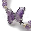Natural Amethyst Braided Round Bead Bracelets BJEW-K251-06B-3