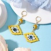 Glass Seed Bead Evil Eye Hoop Earrings EJEW-MZ00272-03-2