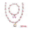 Plastic Beaded Pendant Necklace & Beaded Charm Bracelet FS-WG6D3EF-04-2