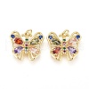 Brass Micro Pave Cubic Zirconia Pendants KK-K242-04G-02-1