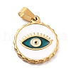 304 Stainless Steel Enamel Pendants STAS-F277-14G-1