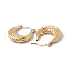 Ion Plating(IP) 304 Stainless Steel Croissant Hoop Earrings for Women EJEW-E199-09G-2