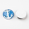 Helm &  Anchor Printed Glass Cabochons X-GGLA-A002-12mm-WW-4