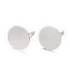 925 Sterling Silver Flat Pad  Stud Earring Findings STER-K167-045G-S-1