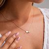 Simple Style Adjustable 316L Surgical Stainless Steel Heart and Initial Pendant Necklaces for Women WG95AEF-01-2