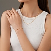 Stainless Steel Round Beaded Cable Chain Necklaces for Women GA4247-1-2
