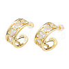 Cubic Zirconia Heart Half Hoop Earrings EJEW-N011-65-2