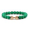 Blue turquoise alloy dumbbell jewelry bracelet for men's high-end and versatile accessories GK5142-25-1