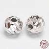Fancy Cut Faceted Round 925 Sterling Silver Beads STER-F012-11B-3
