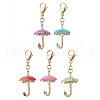 Umbrella Handmade Glass Seed Beaded & Acylic Pendant Decorations Sets HJEW-MZ00280-2