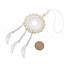 Acrylic Woven Net/Web with Feather Pendant Decorations HJEW-JM02352-01-2