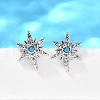 Star Brass Micro Pave Cubic Zirconia Ear Studs EJEW-D304-36P-4