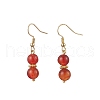 Round Natural Striped Agate/Banded Agate Beaded Necklace & Bracelet & Dangle Earring Sets SJEW-JS01328-3